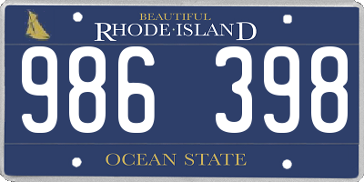 RI license plate 986398