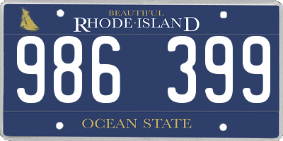 RI license plate 986399