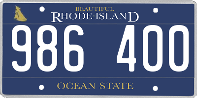 RI license plate 986400