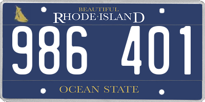 RI license plate 986401