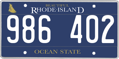 RI license plate 986402