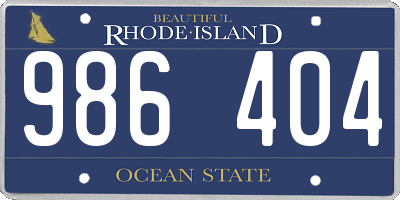 RI license plate 986404