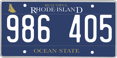 RI license plate 986405