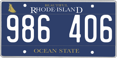 RI license plate 986406