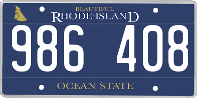 RI license plate 986408