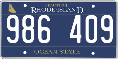 RI license plate 986409