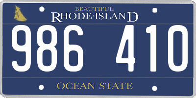 RI license plate 986410