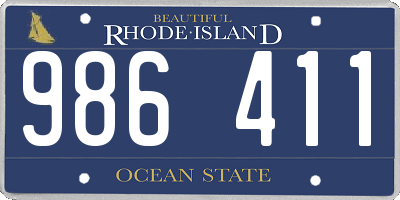 RI license plate 986411