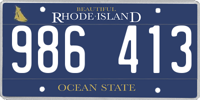 RI license plate 986413