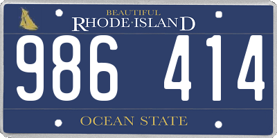 RI license plate 986414