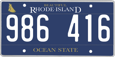 RI license plate 986416