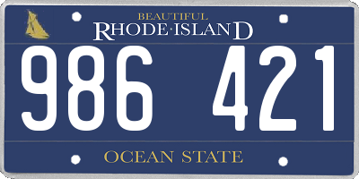 RI license plate 986421