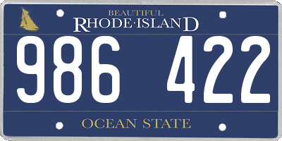 RI license plate 986422