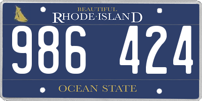 RI license plate 986424