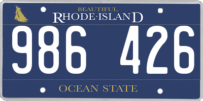 RI license plate 986426