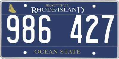 RI license plate 986427