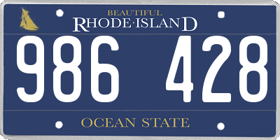 RI license plate 986428