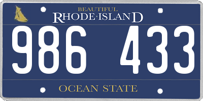 RI license plate 986433