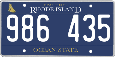 RI license plate 986435