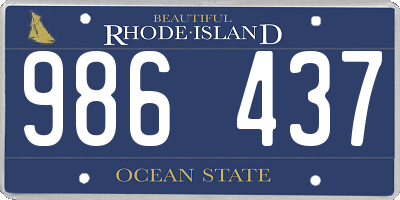 RI license plate 986437