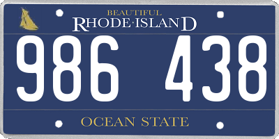 RI license plate 986438