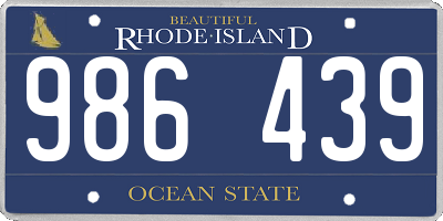 RI license plate 986439