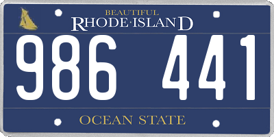 RI license plate 986441