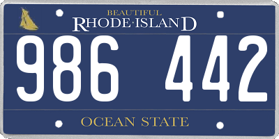 RI license plate 986442