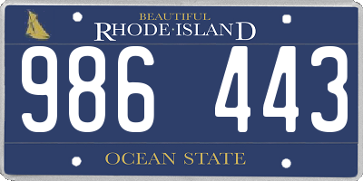 RI license plate 986443