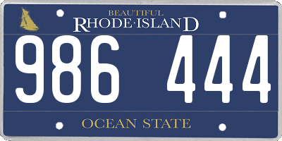 RI license plate 986444