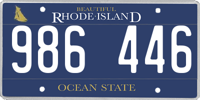 RI license plate 986446