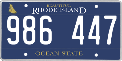 RI license plate 986447