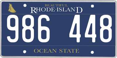 RI license plate 986448