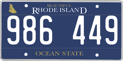 RI license plate 986449