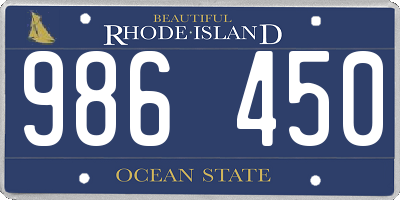 RI license plate 986450