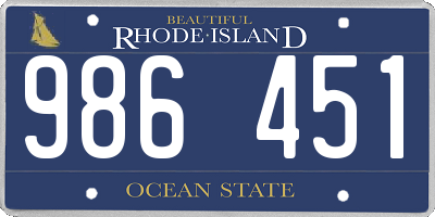 RI license plate 986451