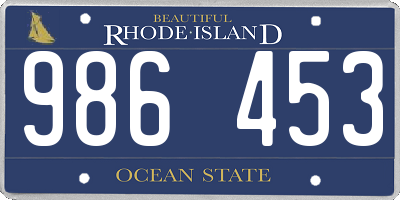 RI license plate 986453