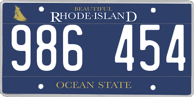 RI license plate 986454