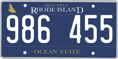 RI license plate 986455