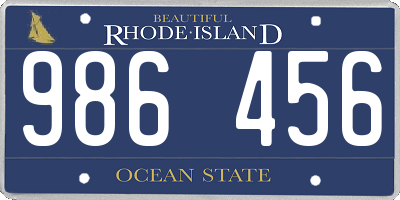 RI license plate 986456