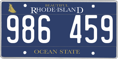 RI license plate 986459