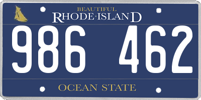 RI license plate 986462