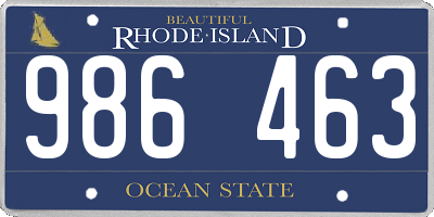 RI license plate 986463