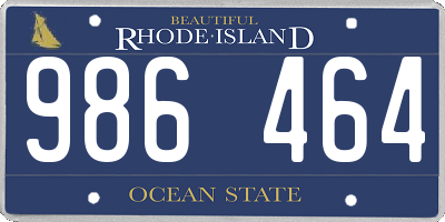 RI license plate 986464