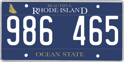 RI license plate 986465