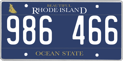 RI license plate 986466