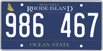 RI license plate 986467