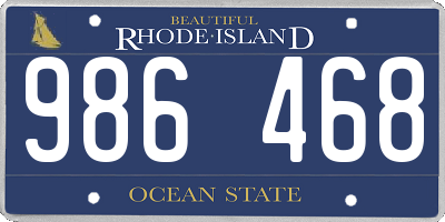 RI license plate 986468