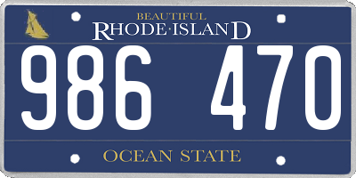 RI license plate 986470