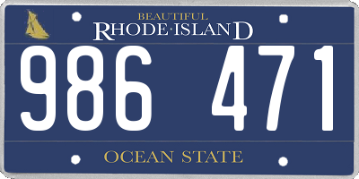 RI license plate 986471